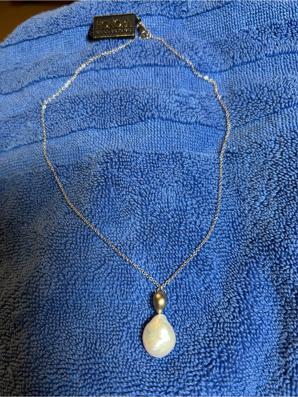 Honora Silver (925) Pearl Teardrop Pendant Necklace - Ivory Pearl